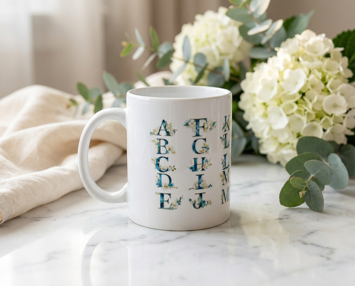 Firefly_Gemini Flash_High-end lifestyle product photography of a white ceramic mug with elegant luxury flo 351795